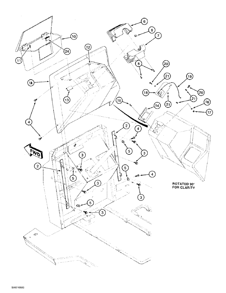 Схема запчастей Case 570LXT - (4-022) - FRONT INSTRUMENT PANEL AND COVERS (04) - ELECTRICAL SYSTEMS