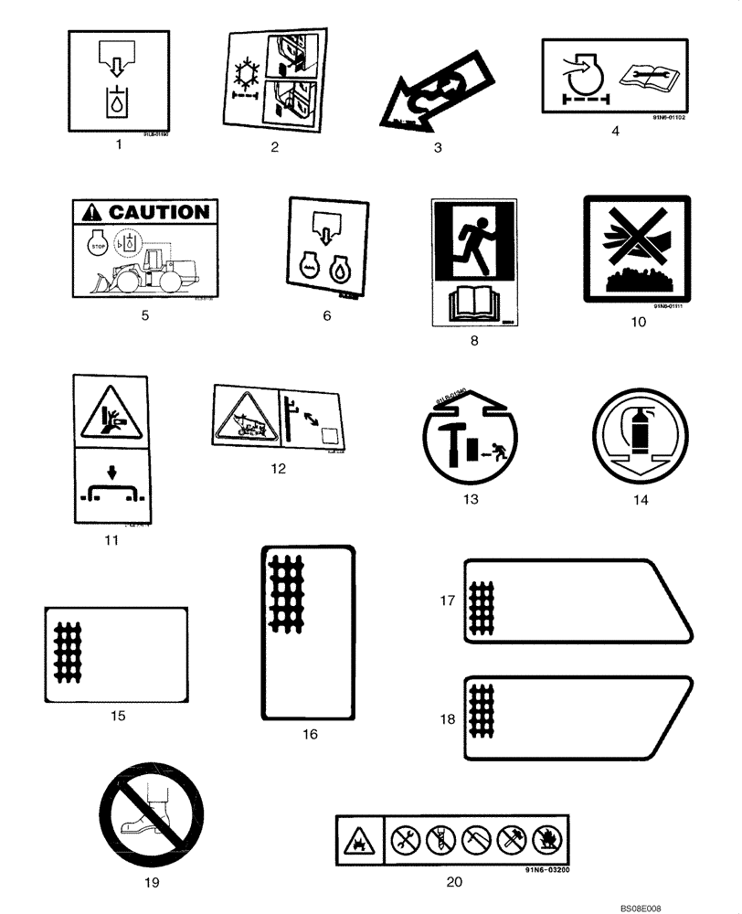 Схема запчастей Case 1221E - (09-39[01]) - DECALS, COMMON TO MODEL, NORTH AMERICA (A) (87745539) (09) - CHASSIS/ATTACHMENTS