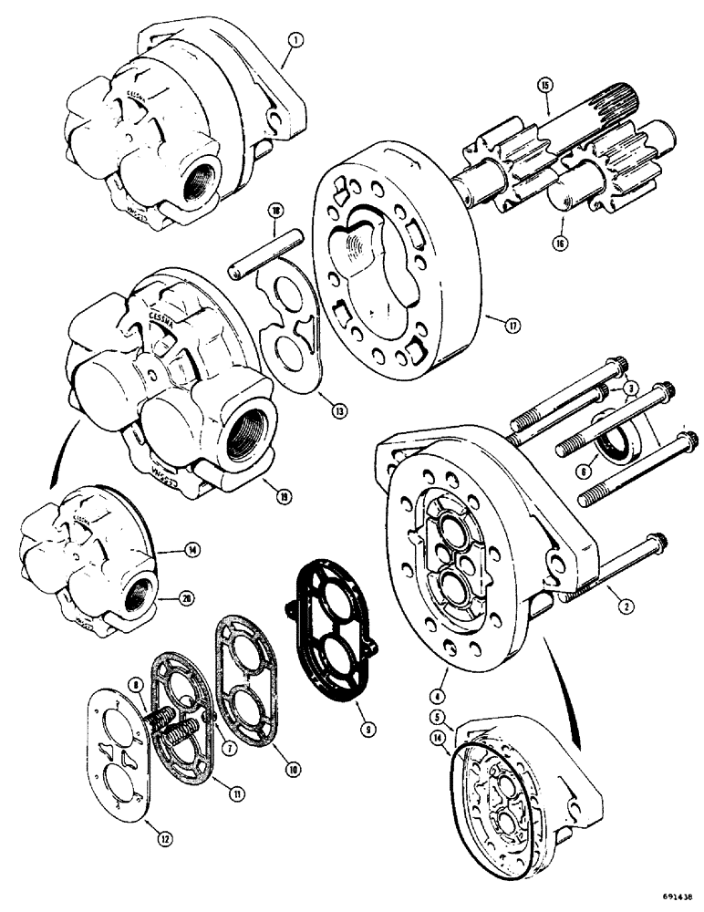 Схема запчастей Case 580 - (92) - D41390 HYDRAULIC PUMP (35) - HYDRAULIC SYSTEMS