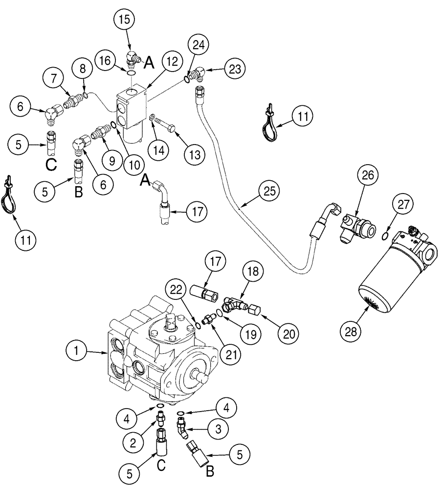 Схема запчастей Case 90XT - (06-12) - HYDROSTATICS SOLENOID, NORTH AMERICAN MODELS JAF0320050-, EUROPEAN MODELS JAF0274262- (06) - POWER TRAIN