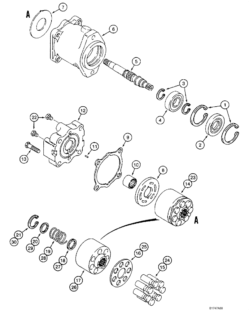 Схема запчастей Case 1845C - (06-15) - MOTOR ASSY - HYDROSTATIC, - JAF0067437 (06) - POWER TRAIN