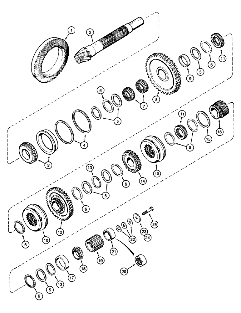 Схема запчастей Case 580SK - (6-60) - TRANSAXLE COUNTERSHAFT (06) - POWER TRAIN