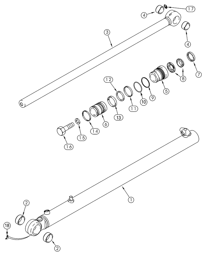 Схема запчастей Case 85XT - (08-23) - CYLINDER LOADER LIFT (08) - HYDRAULICS