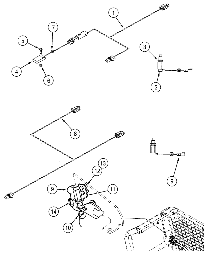 Схема запчастей Case 75XT - (04-17) - HARNESS - SEAT BAR (04) - ELECTRICAL SYSTEMS