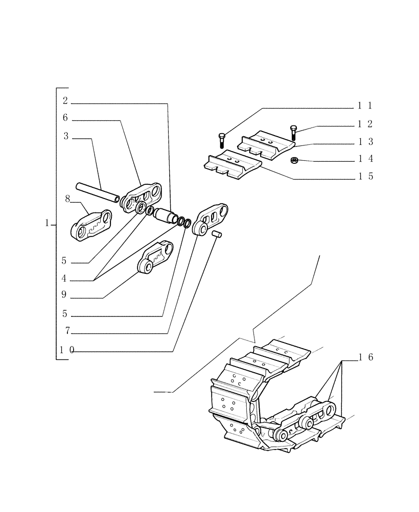 Схема запчастей Case 1850K - (9.349[01]) - SALT TRACK CHAIN - SHOES (L=610MM) XLT - OPTIONAL CODE 784174021 (19) - OPTIONS