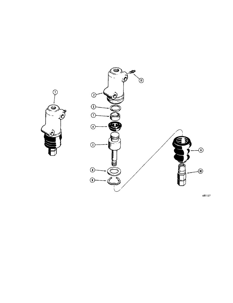 Схема запчастей Case 680CK - (098[A]) - L25589 WHEEL CYLINDER (33) - BRAKES & CONTROLS