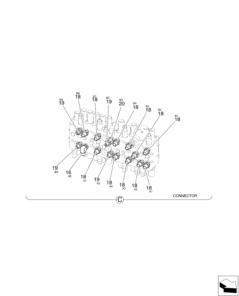 Схема запчастей Case CX50B - (01-029[02]) - HYD LINES, UPP (35) - HYDRAULIC SYSTEMS