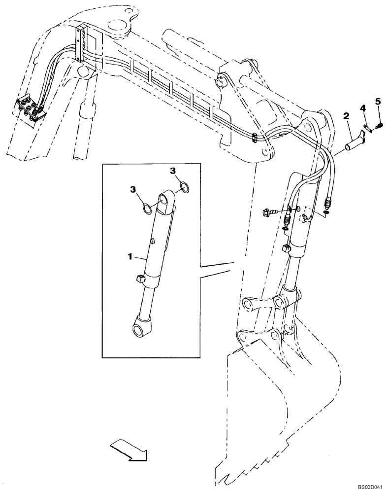 Схема запчастей Case CX75SR - (09-51) - BUCKET CYLINDER MOUNTING - MODELS WITH OFFSET BOOM (09) - CHASSIS/ATTACHMENTS