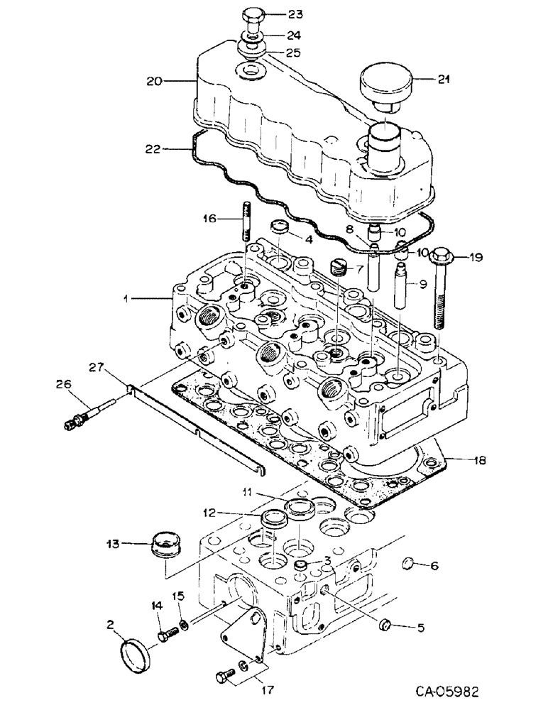 Схема запчастей Case 4140 - (12-14) - CYLINDER HEAD, ISUZU ENGINE (04) - Drive Train