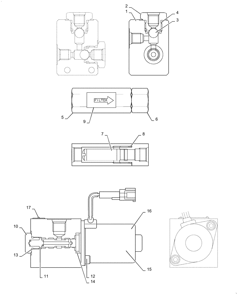 Схема запчастей Case CX36B - (01-061[05]) - CONTROL LINES, VALVE (COOLER) (35) - HYDRAULIC SYSTEMS