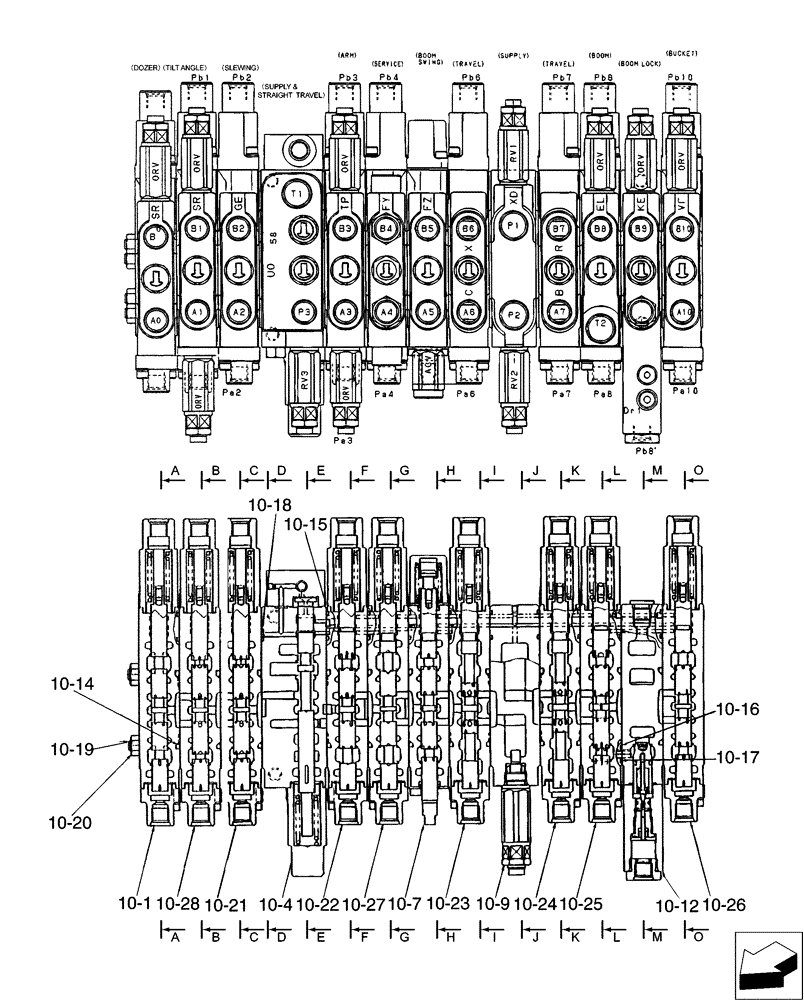 Схема запчастей Case CX31B - (01-029[02]) - VALVE INSTAL, ANGLE DOZER (35) - HYDRAULIC SYSTEMS