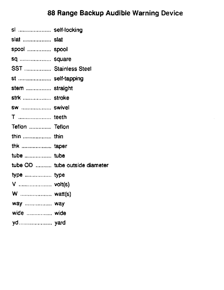 Схема запчастей Case 788 - (1-05) - EXPLANATION OF DIMENSION ABBREVIATIONS 