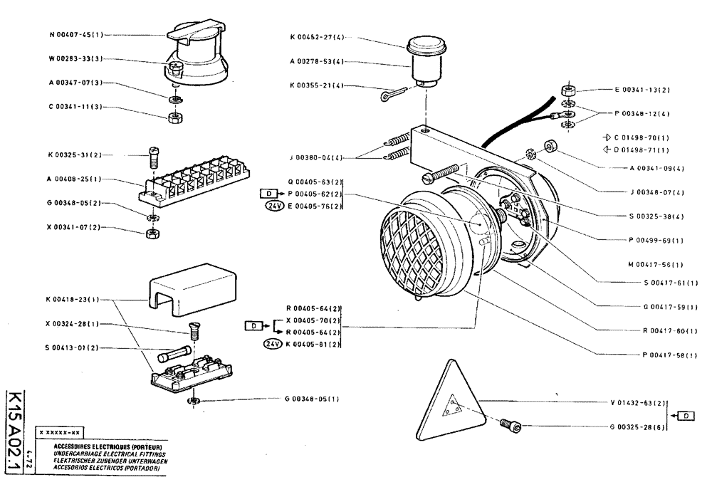 Схема запчастей Case TY45 - (K15 A02.1) - UNDERCARRIAGE ELECTRICAL FITTINGS (06) - ELECTRICAL SYSTEMS