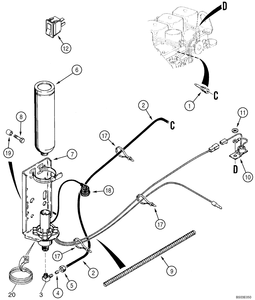 Схема запчастей Case 580SM - (02-06) - COLD START SYSTEM (02) - ENGINE