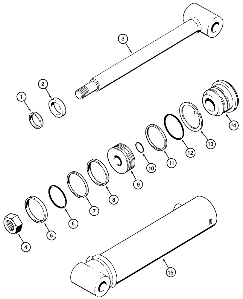 Схема запчастей Case 460 - (8-038) - BACKFILL BLADE LIFT CYLINDER ASSEMBLY, H674312, FOUR-WAY AND SIX-WAY BACKFILL BLADES (08) - HYDRAULICS