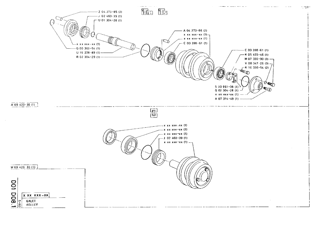 Схема запчастей Case 75C - (D01 D08.1) - ROLLER (04) - UNDERCARRIAGE