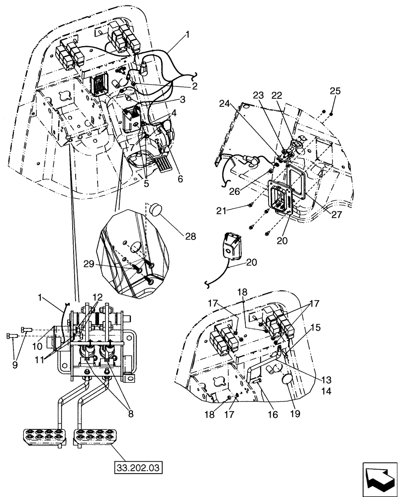 Схема запчастей Case 580SM - (55.512.15) - HARNESS, FRONT CONSOLE - MOUNTING (55) - ELECTRICAL SYSTEMS