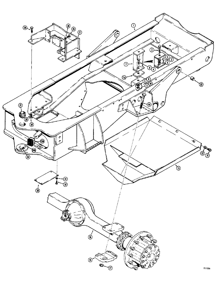 Схема запчастей Case 400C - (180) - FRONT FRAME AND AXLE (09) - CHASSIS