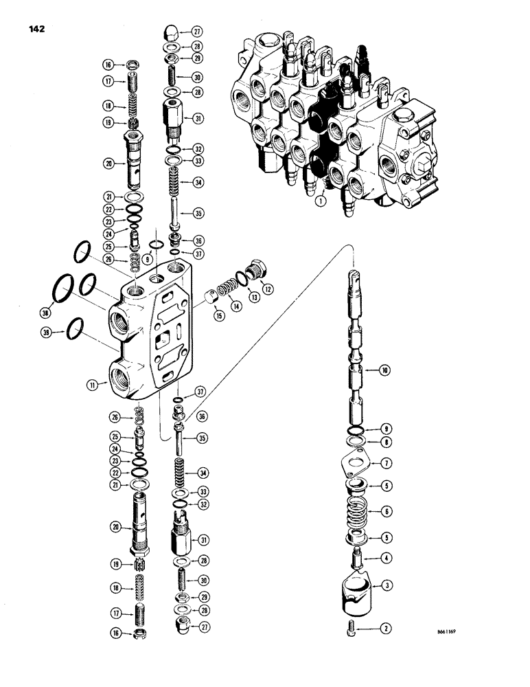 Схема запчастей Case 26B - (142) - D40749 BACKHOE SWING SECTION 