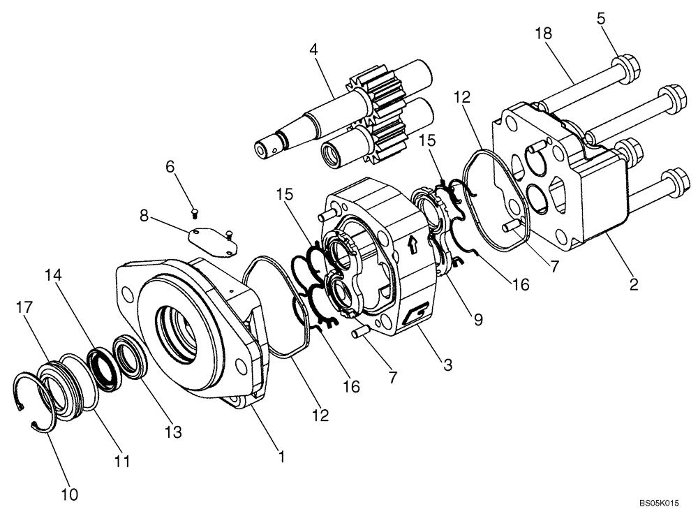 Схема запчастей Case 821E - (07-04) - HYDRAULICS - BRAKE - PUMP ASSY (07) - BRAKES