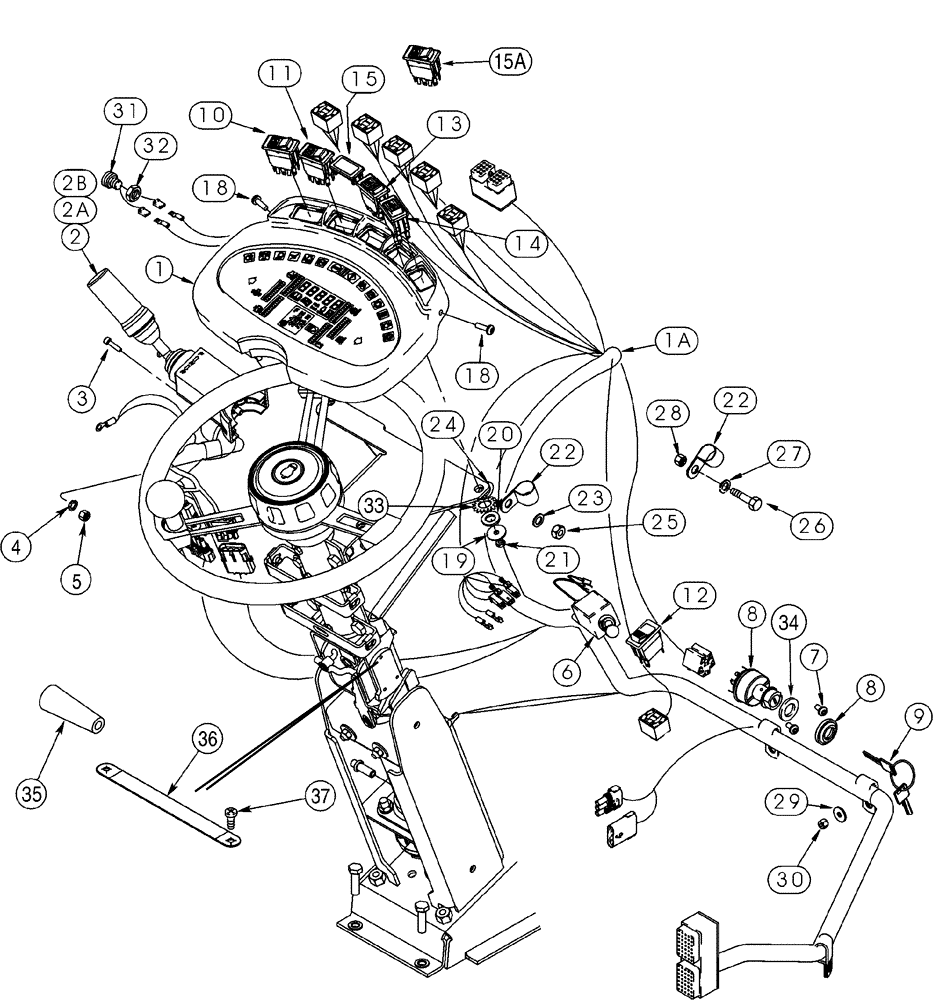 Схема запчастей Case 921C - (04-07) - HARNESS - PEDESTAL (04) - ELECTRICAL SYSTEMS