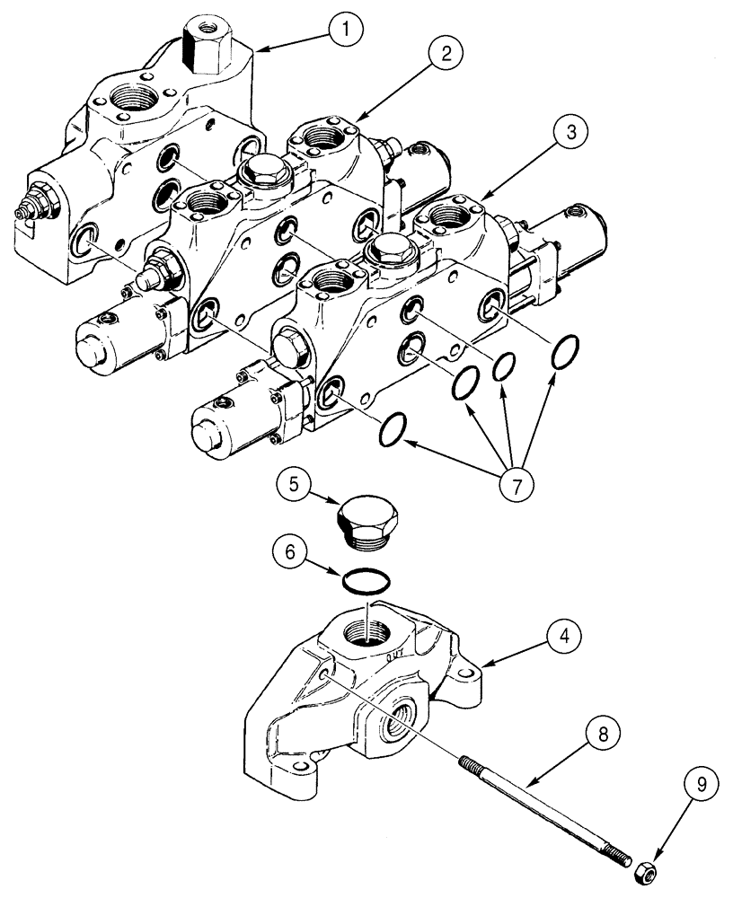 Схема запчастей Case 921C - (08-15) - VALVE ASSY - LOADER CONTROL, TWO SPOOL (08) - HYDRAULICS