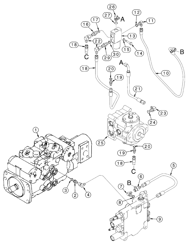 Схема запчастей Case 95XT - (06-11) - HYDROSTATICS - SOLENOID (NORTH AMERICA -JAF0311356 / EUROPE -JAF0274359) (06) - POWER TRAIN