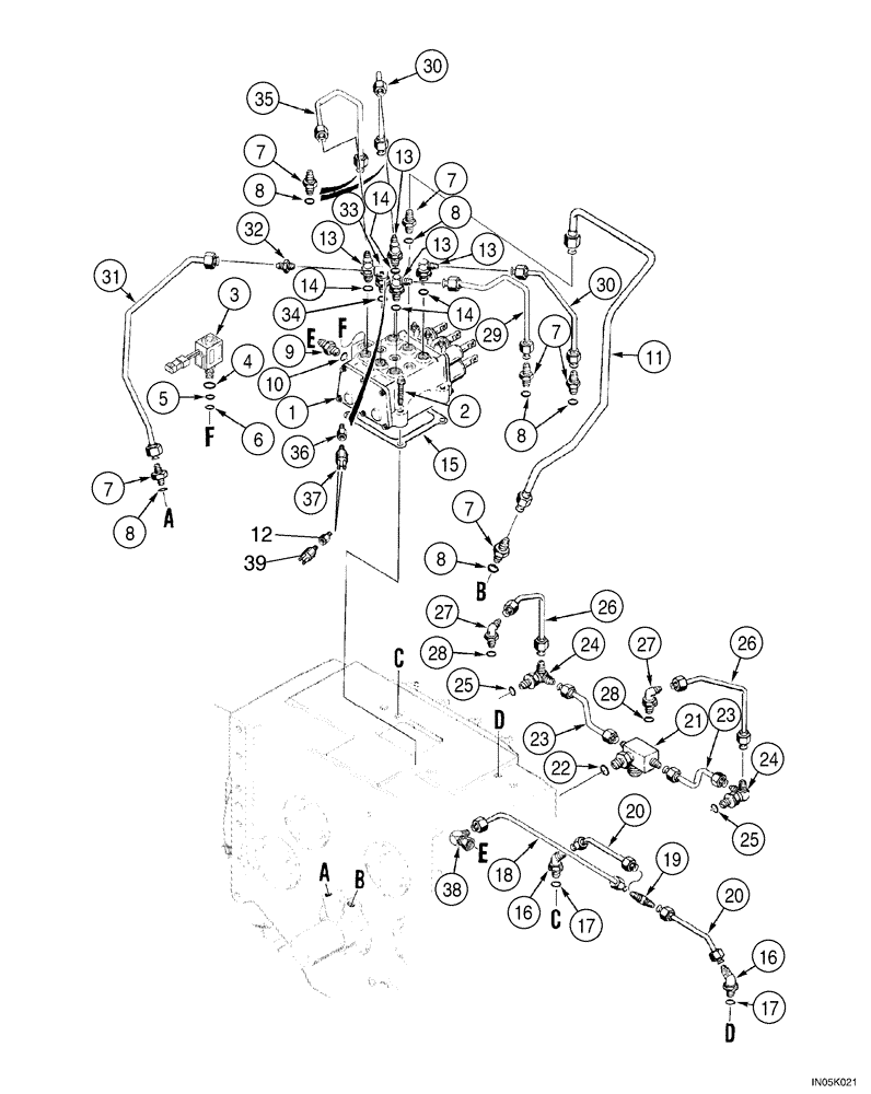 Схема запчастей Case 550H-IND - (06-10) - TRANSMISSION, HYDRAULIC LINES (06) - POWER TRAIN