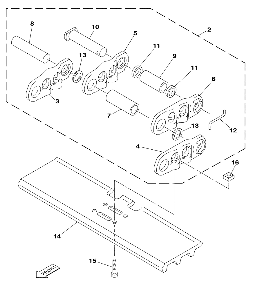 Схема запчастей Case CX350 - (05-015-00[01]) - STEEL TRACK (11) - TRACKS/STEERING