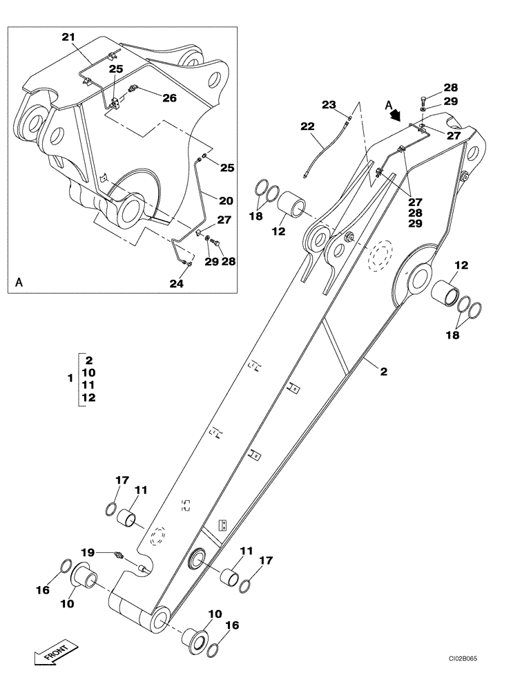 Схема запчастей Case CX460 - (09-46) - ARM, EXCAVATOR, 3,38 M (11 FT 1 IN) (09) - CHASSIS/ATTACHMENTS