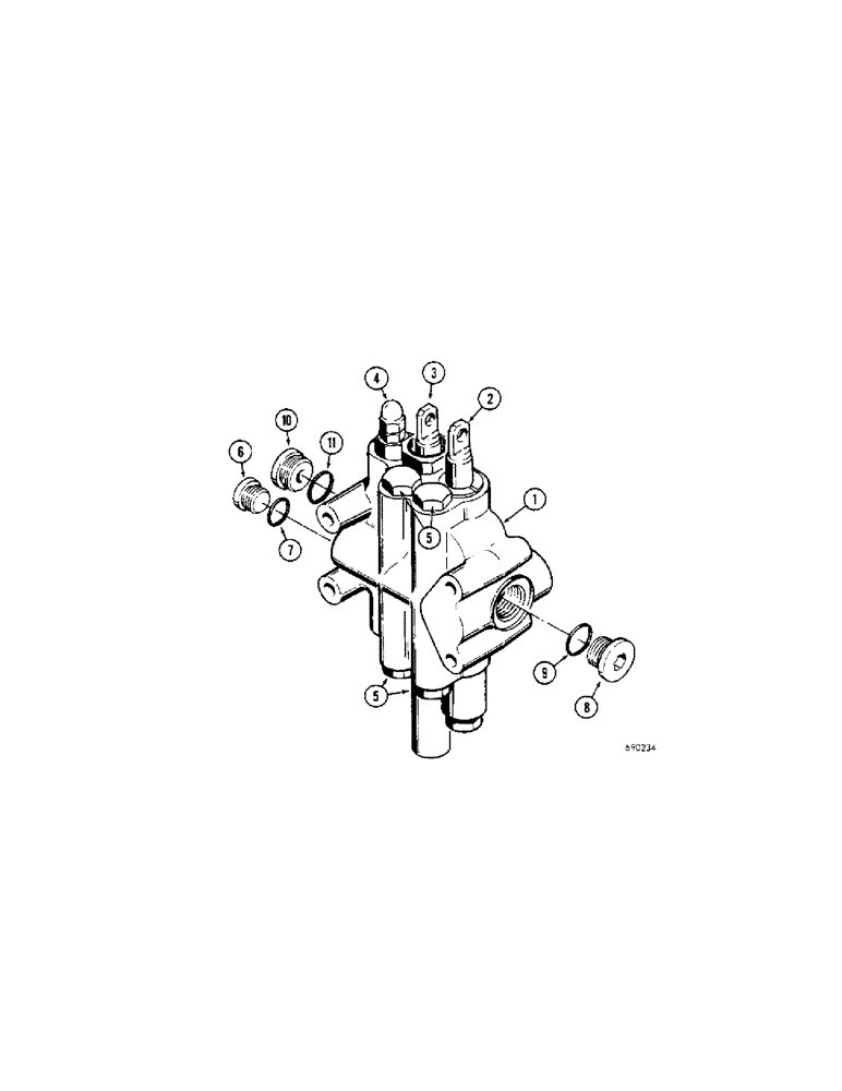 Схема запчастей Case 310G - (262[1]) - D45037 EQUIPMENT CONTROL VALVE (2 SPOOL) (07) - HYDRAULIC SYSTEM