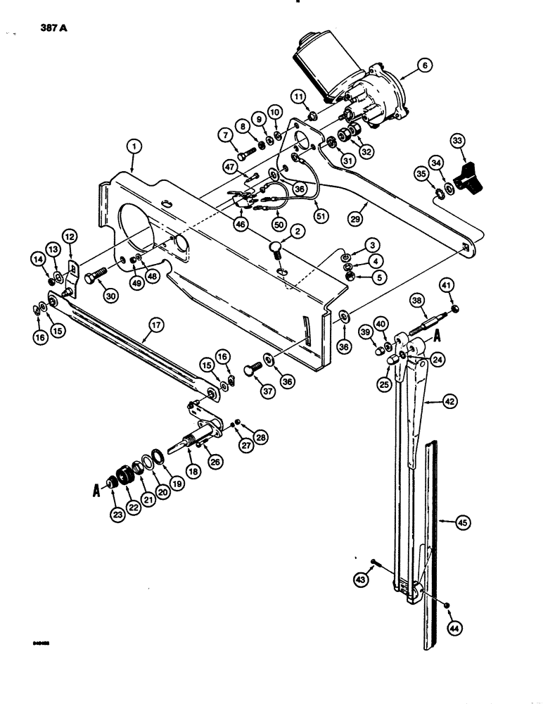 Схема запчастей Case 780B - (387A) - CAB REAR WINDSHIELD WIPER, MODELS WITH LONG POSITIONING LEVER( ITEM 29) IF USED (09) - CHASSIS/ATTACHMENTS