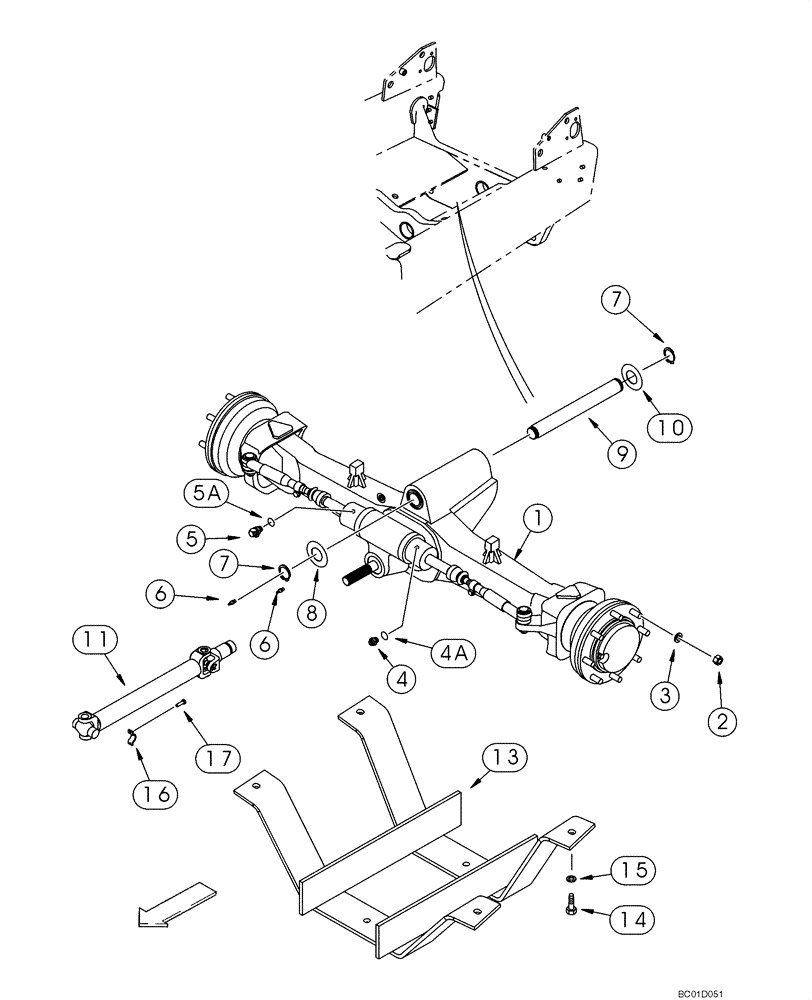 Схема запчастей Case 586G - (06-01) - AXLE, REAR DRIVE - MOUNTING (06) - POWER TRAIN