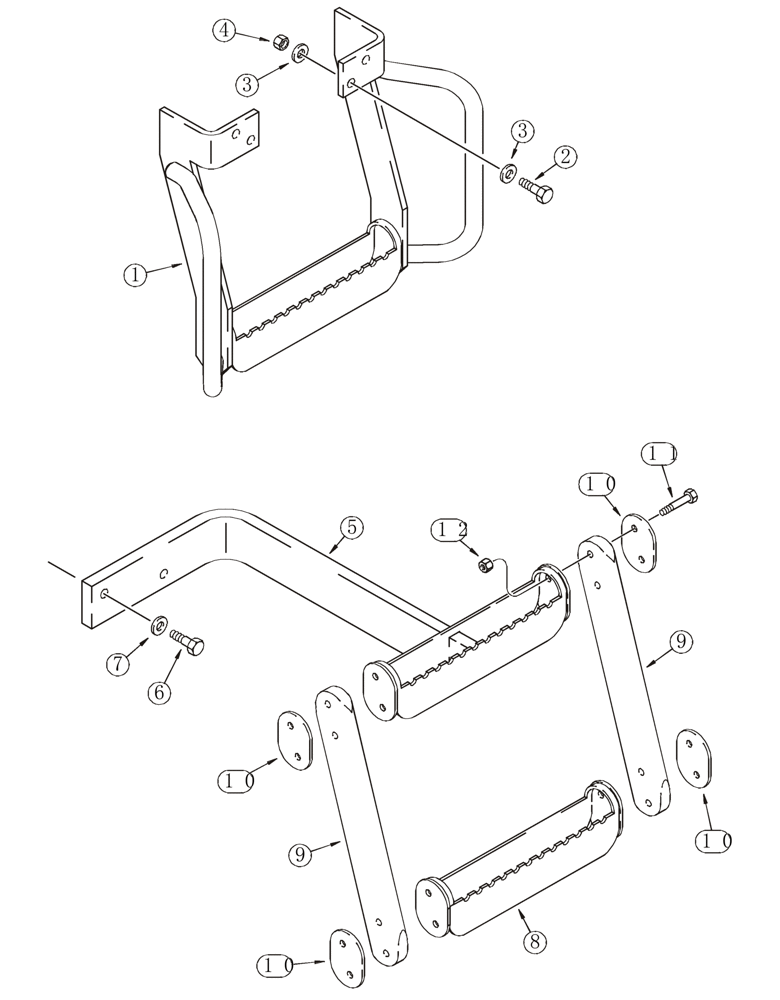 Схема запчастей Case 821C - (09-36) - STEPS RIGHT SIDE ACCESS (09) - CHASSIS