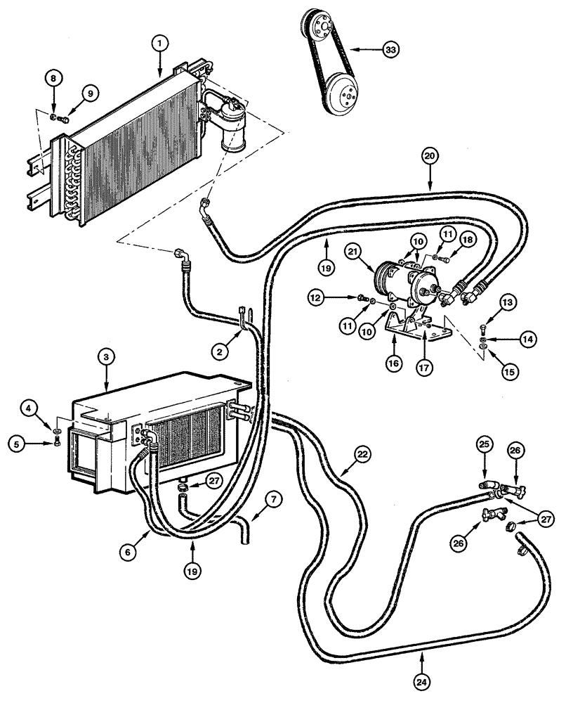 Схема запчастей Case 865 - (09.37[00]) - AIR CONDITIONING - CIRCUIT AND ASSEMBLY (09) - CHASSIS