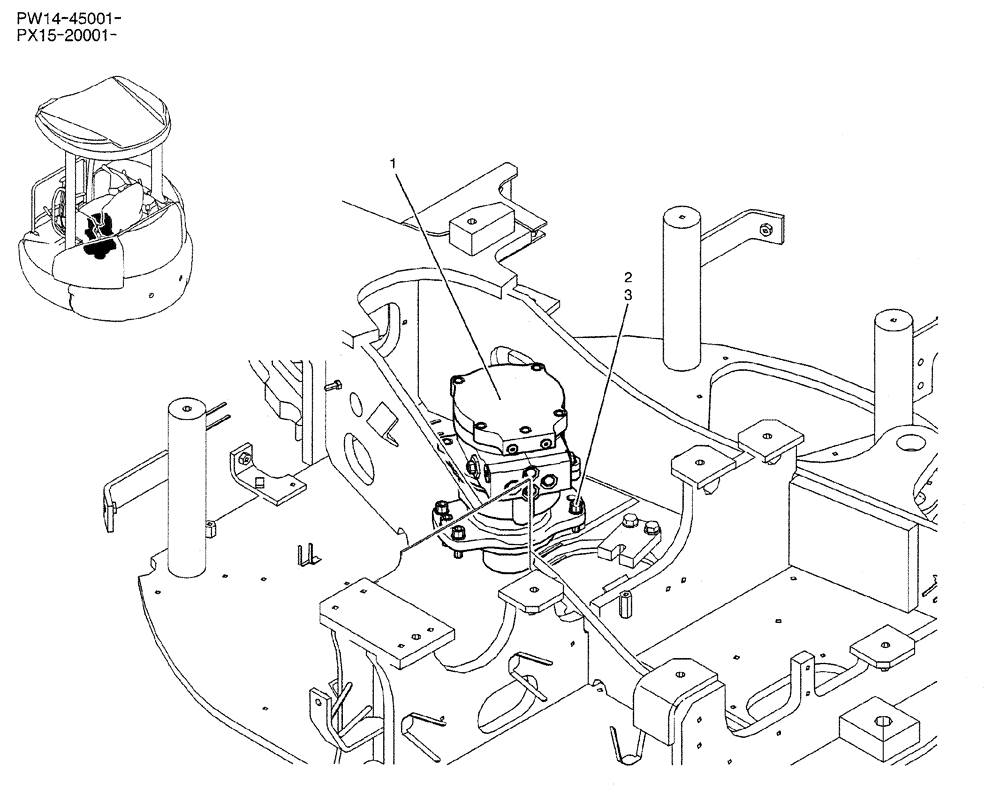 Схема запчастей Case CX31B - (01-018) - MOTOR INSTAL, SWING (35) - HYDRAULIC SYSTEMS