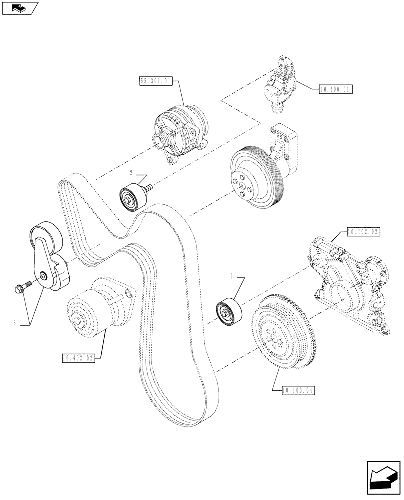 Схема запчастей Case F4HFE413J A003 - (10.402.03) - WATER PUMP - CONTROL (2855249) (10) - ENGINE