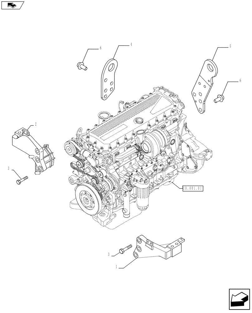 Схема запчастей Case F3BE0684N E916 - (10.012.04) - HOOKS - ENGINE (504075566-504065242) (10) - ENGINE