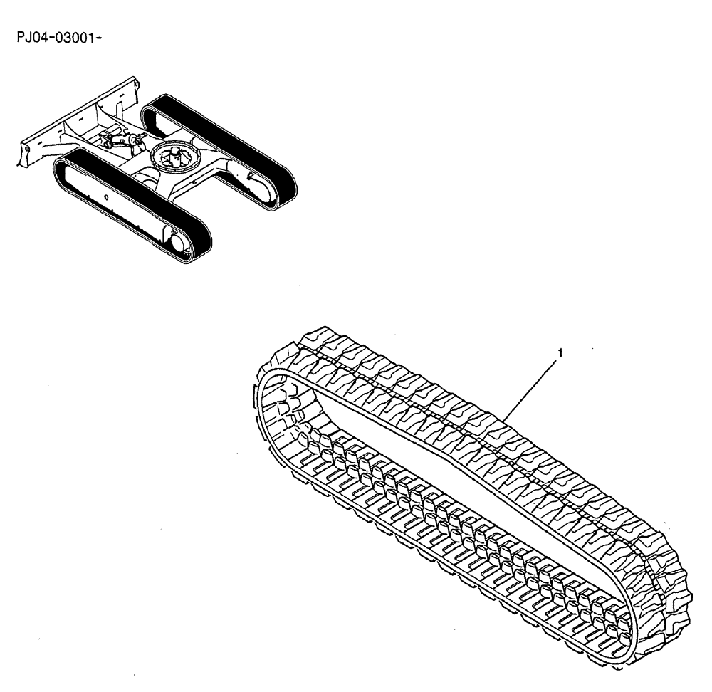 Схема запчастей Case CX50B - (03-010) - SHOE ASSEMBLY P/N PY61D00013P1 (04) - UNDERCARRIAGE