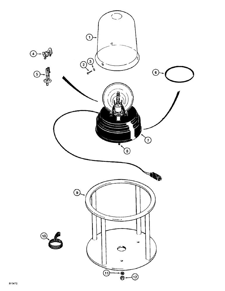 Схема запчастей Case 721B - (4-54) - ROTATING BEACON ASSEMBLY AND MOUNTING (04) - ELECTRICAL SYSTEMS