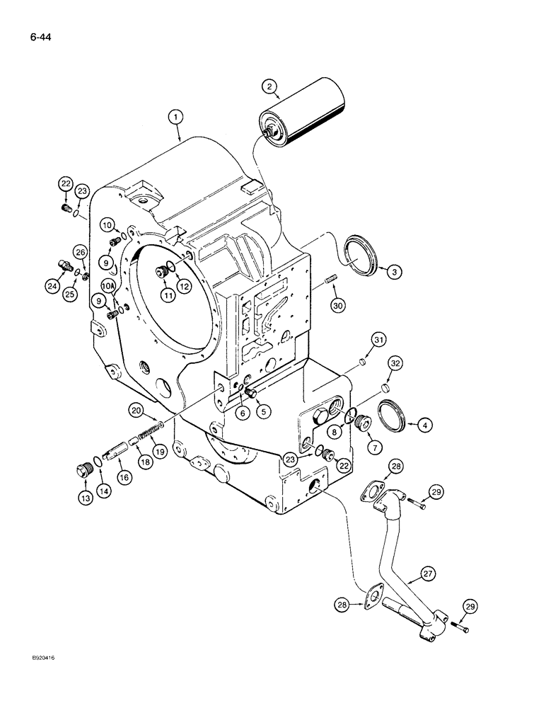 Схема запчастей Case 721 - (6-44) - TRANSMISSION ASSEMBLY, HOUSING, P.I.N. JAK0022758 AND AFTER (06) - POWER TRAIN