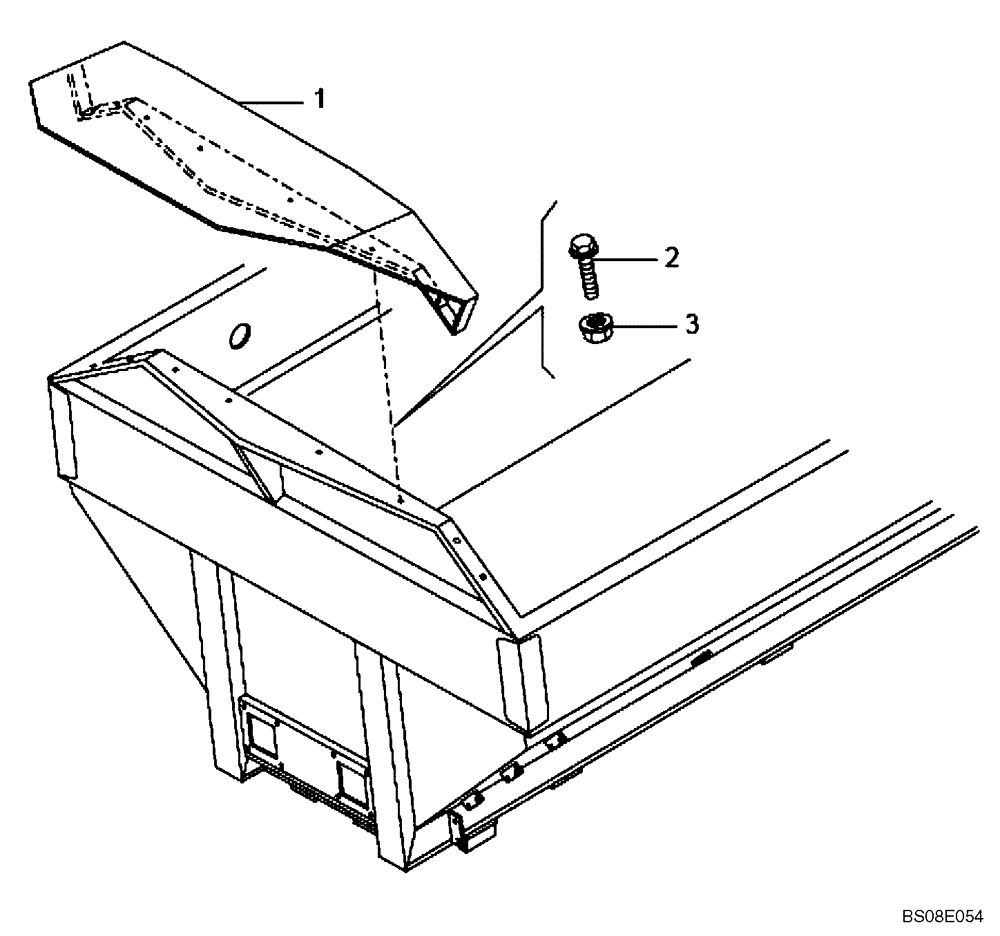 Схема запчастей Case 340B - (72A00000759[001]) - SPILL GUARD, DUMP BODY (87491298)/(89500427670) (19) - OPTIONS