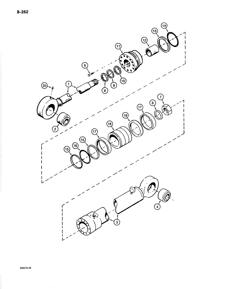 Схема запчастей Case 1080B - (8-262) - ARM CYLINDER (08) - HYDRAULICS