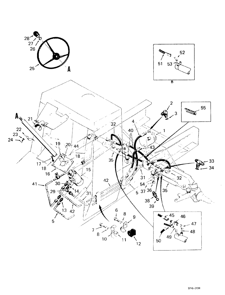 Схема запчастей Case 580F - (126) - POWER STEERING (41) - STEERING