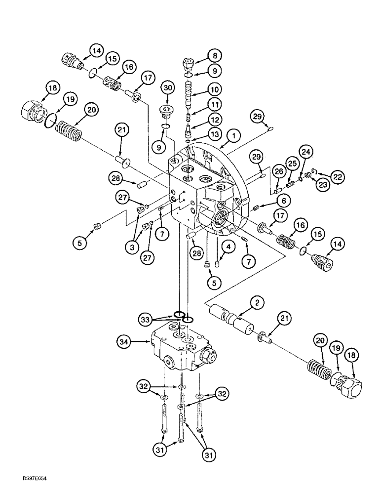 Схема запчастей Case 9010B - (6-012) - TRACK DRIVE MOTOR ASSEMBLY, BASE PLATE ASSEMBLY, STANDARD MODELS PRIOR TO P.I.N. DAC0101222 (06) - POWER TRAIN