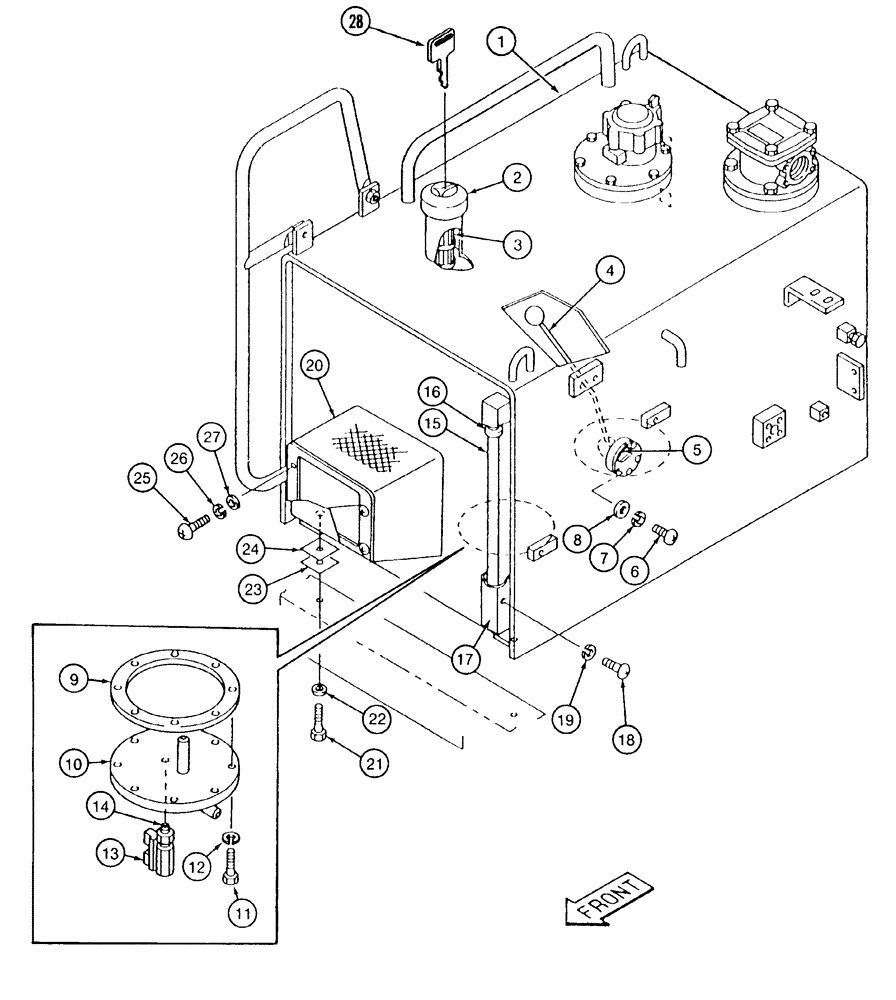 Схема запчастей Case 9040 - (3-02) - FUEL TANK (03) - FUEL SYSTEM