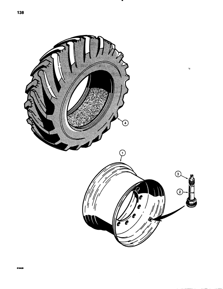 Схема запчастей Case 780B - (138) - REAR WHEELS AND TIRES, USED ON MODELS WITH 18.4 X 24 TIRES (06) - POWER TRAIN