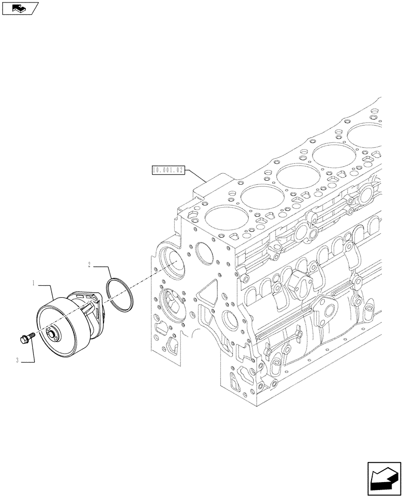 Схема запчастей Case F4HFE6131 A004 - (10.402.02) - WATER PUMP (10) - ENGINE