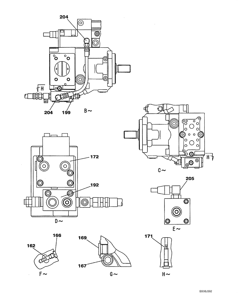 Схема запчастей Case CX130 - (08-123) - KNJ3000 PUMP ASSY, HYDRAULIC (08) - HYDRAULICS