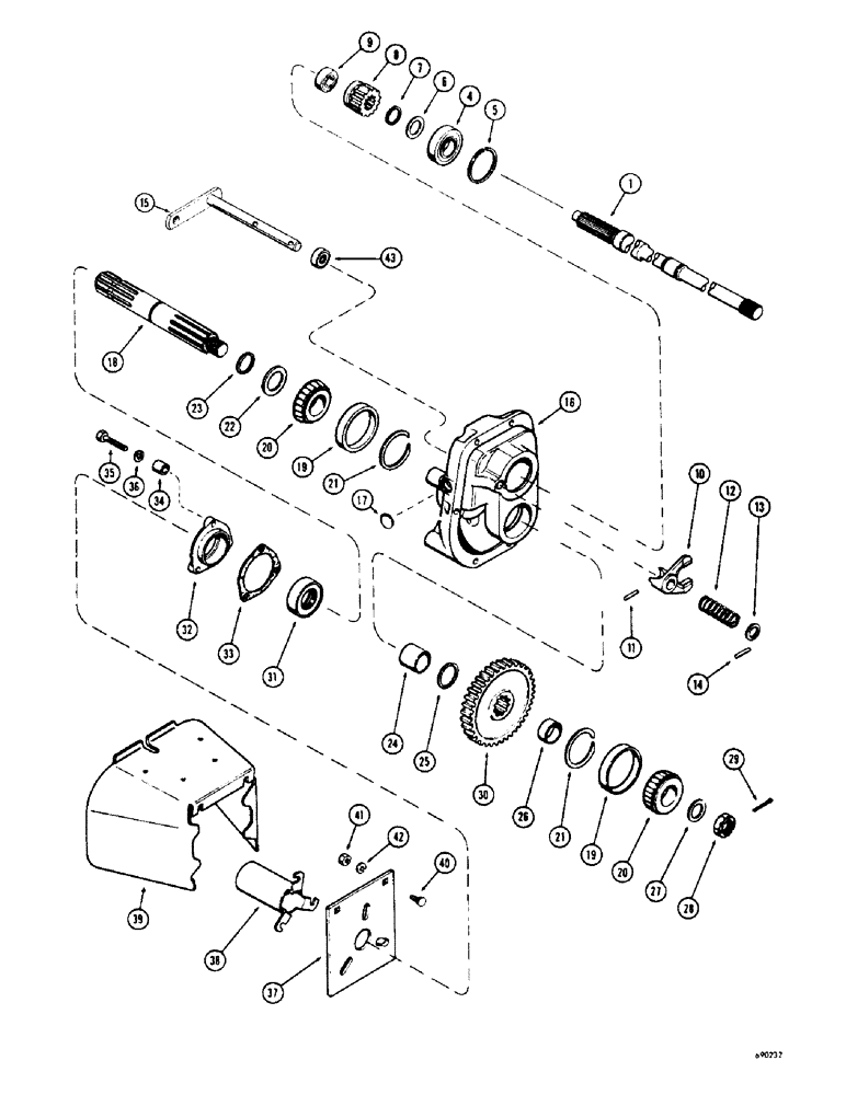 Схема запчастей Case 310G - (244) - A38286 PTO ASSEMBLY, (MODELS WITHOUT BELT PULLEY) (05) - UPPERSTRUCTURE CHASSIS